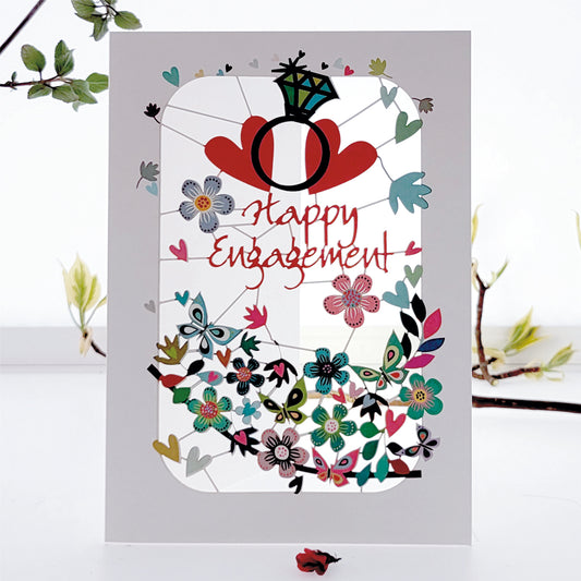 ''Happy Engagement'' Engagement Ring Card - Engagement Card #PM235
