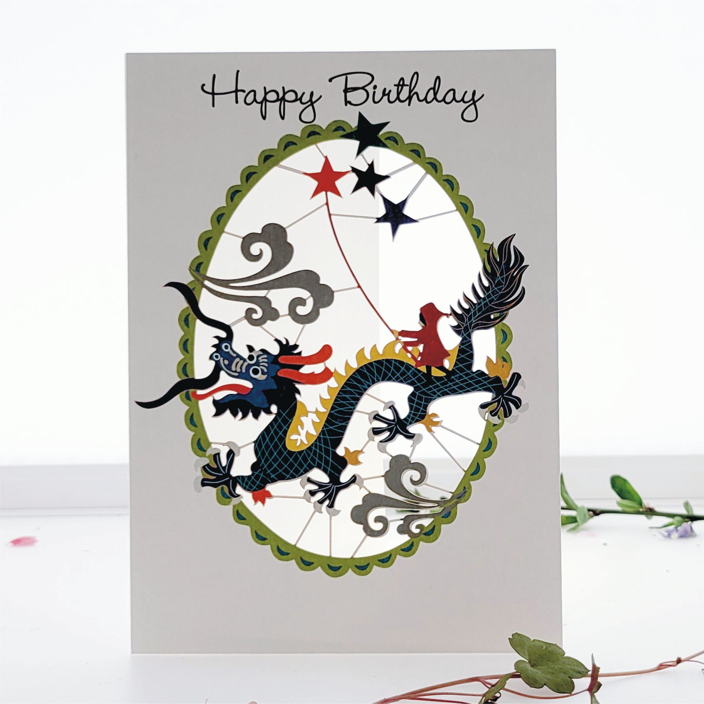 Chinese Dragon - ''Happy Birthday'' - Birthday Card - PM505