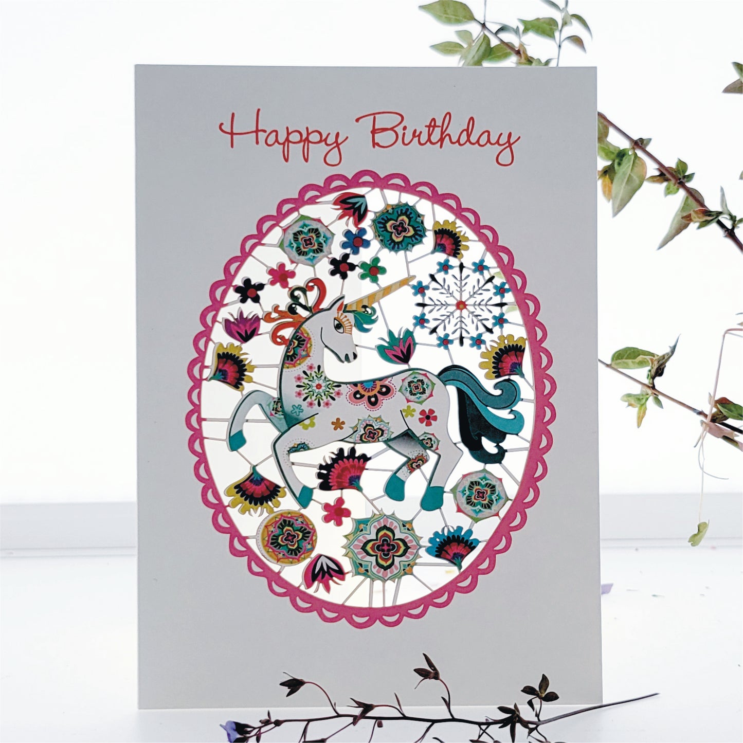 Unicorn - ''Happy Birthday'' - Birthday Card - PM538