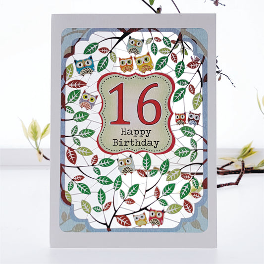 Age 16 Birthday Card, 16th Birthday Card, Humming Bird Card - PM831
