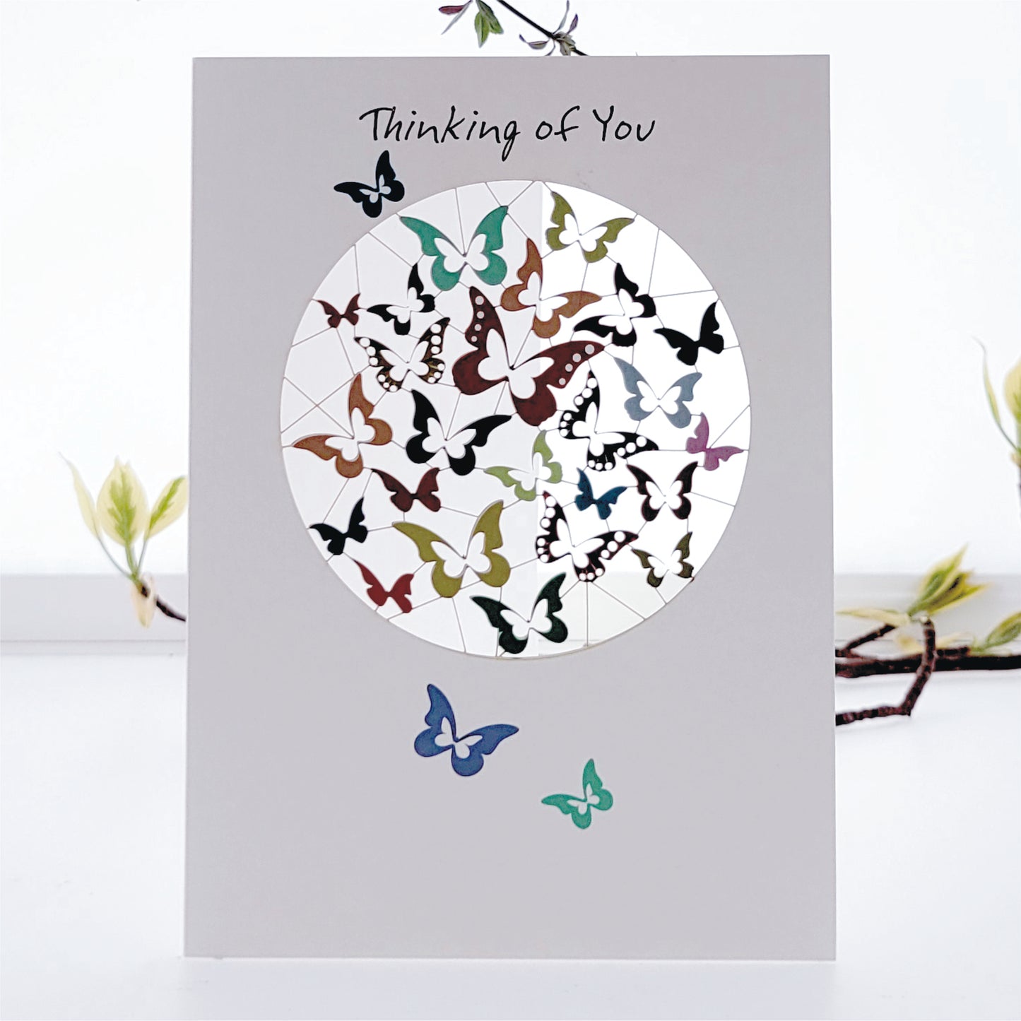 ''Thinking of You'' - Butterflies - Sympathy Card - #PM-844