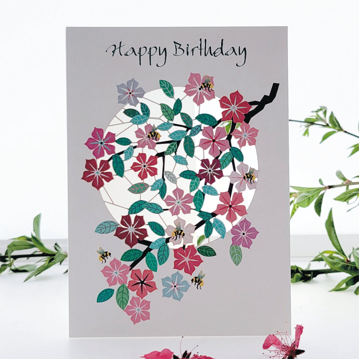 Bees and Blosson - ''Happy Birthday'' - Birthday Card - PM860