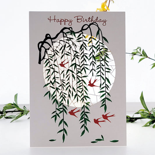 Birds Through Branches - ''Happy Birthday'' - Birthday Card - PM866