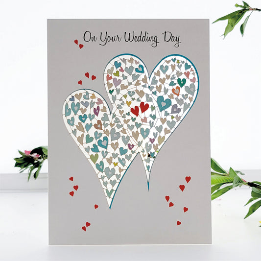 ''On Your Wedding Day'' Two Hearts - Wedding Card #PM877