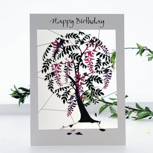 Wisteria Tree - ''Happy Birthday'' - Birthday Card - PM884