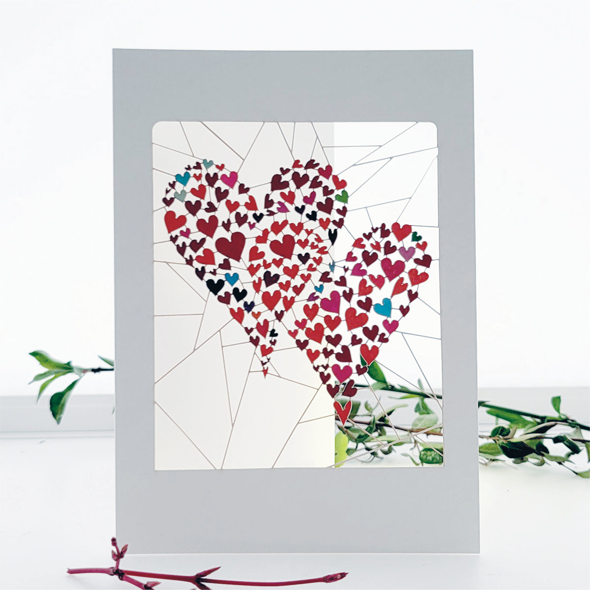 Two Hearts - Blank - Love/Valentines Card - PM895