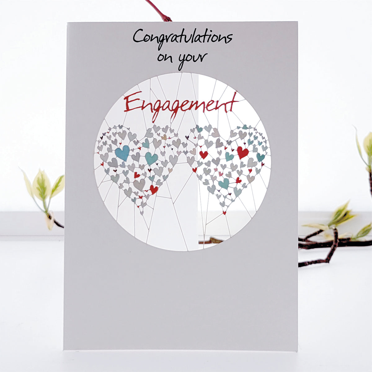 ''Congratulations on your Engagement'' Hearts Card - Engagement Card #PM923