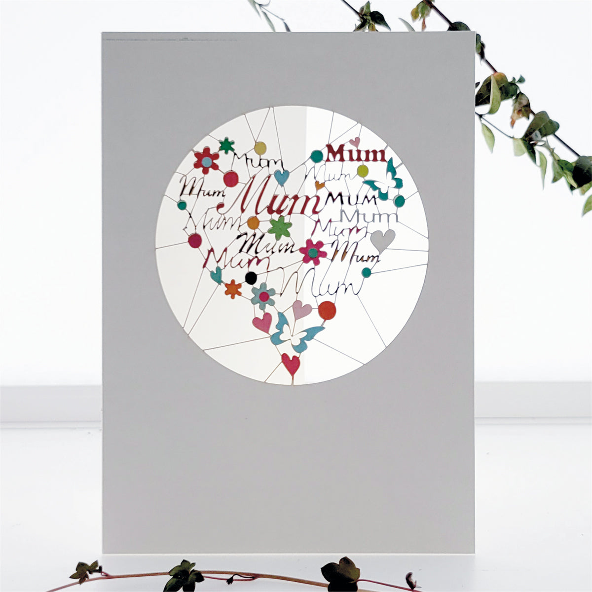 ''Mum'' - Heart - Mother's Day Card - PMM 005