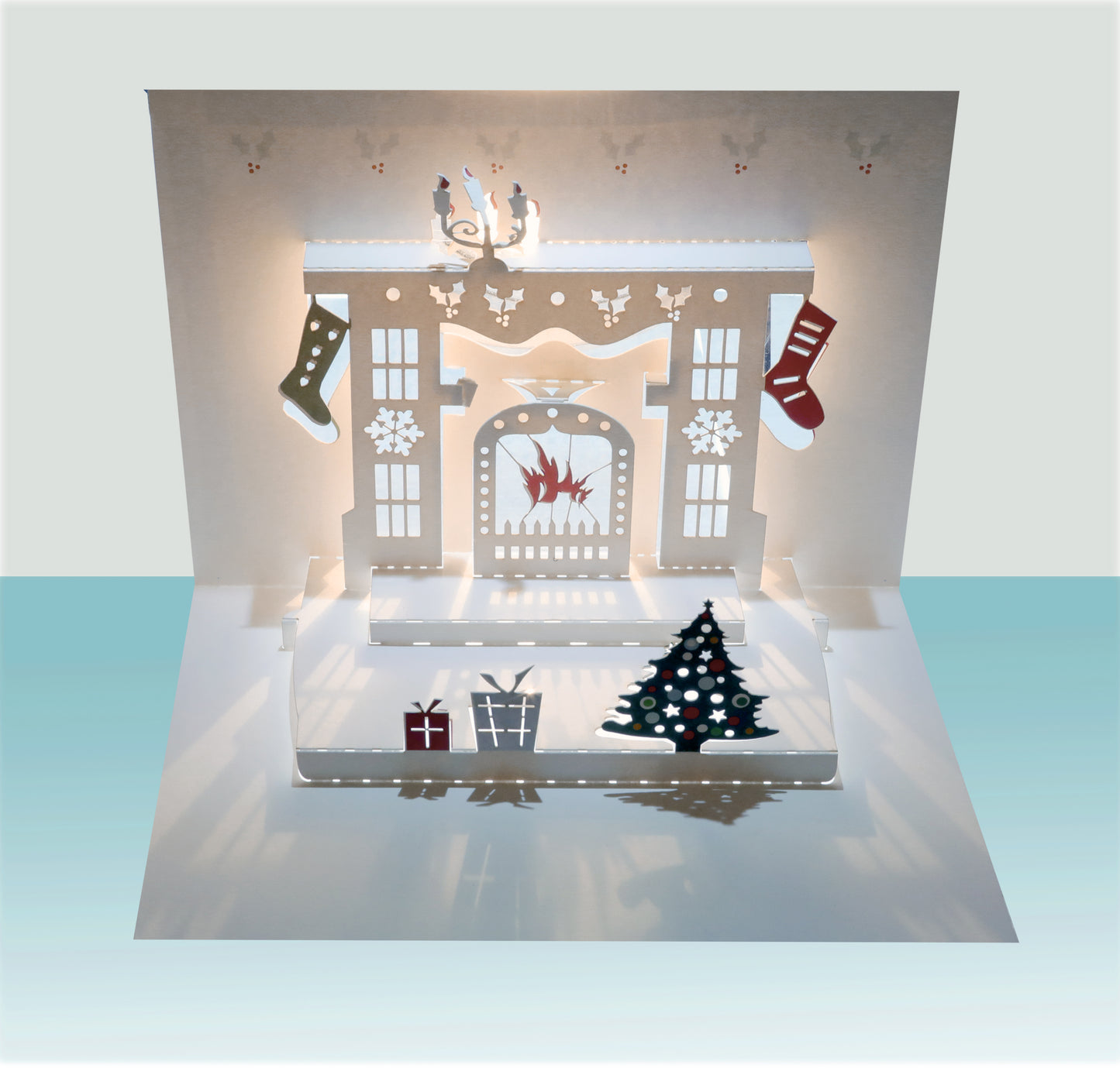 Pop Up - Christmas Fireplace/Hearth - Christmas Card - 3d Card, Pop Up Card - #POP-026