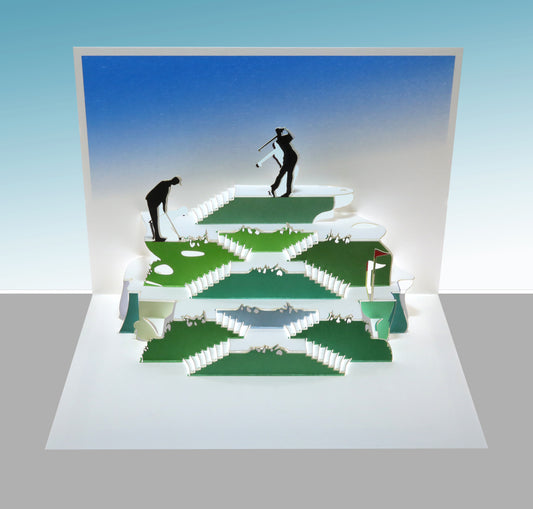 Pop Up -Blank - Golf Card - 3d Card, Birthday Card, Pop Up Card - #POP-082