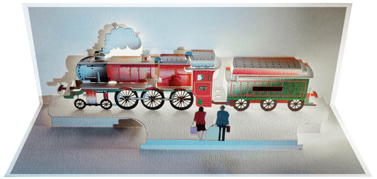 Pop Up - Blank - Steam Train Card- Red - 3d Card, Birthday Card, Pop Up Card #POP-103