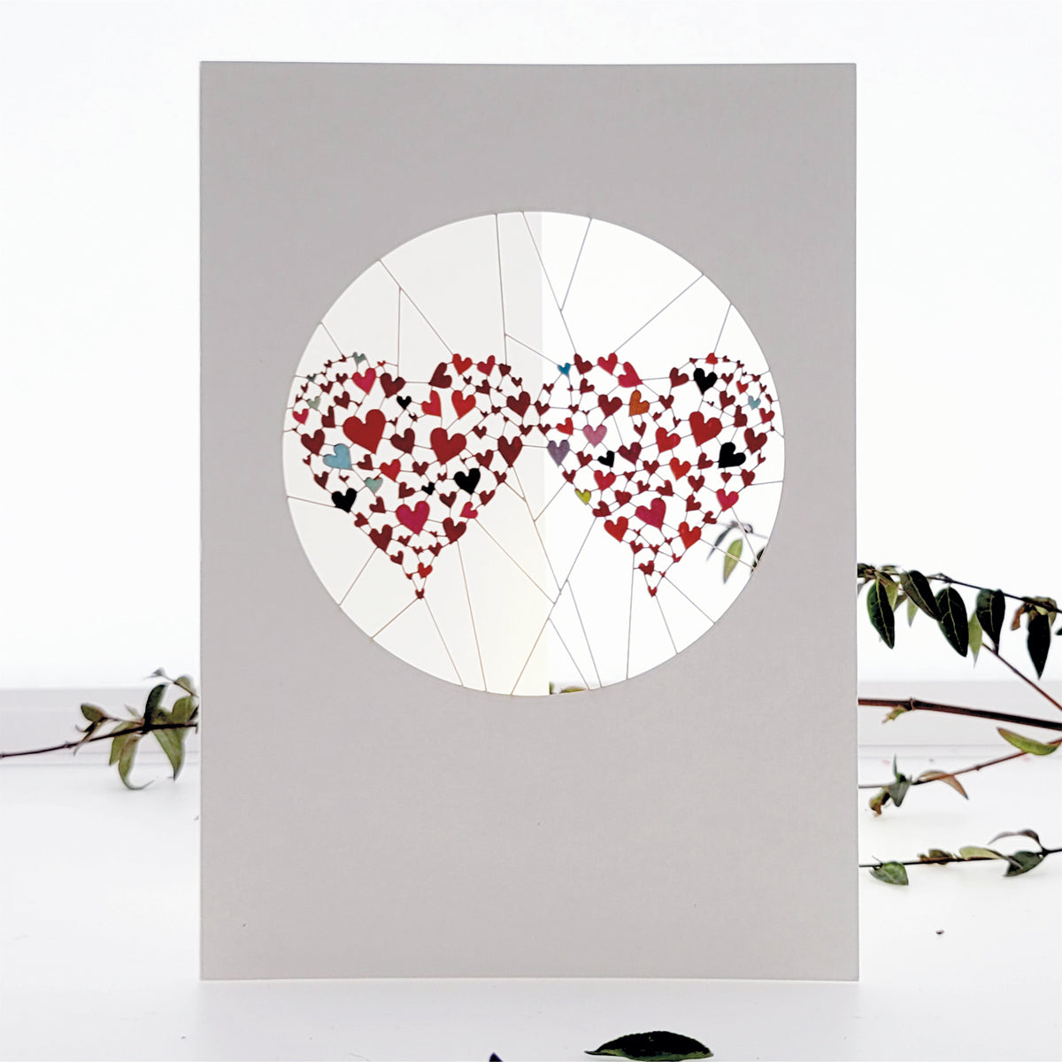 Two Hearts - Blank - Love/Valentines Card - VPM15