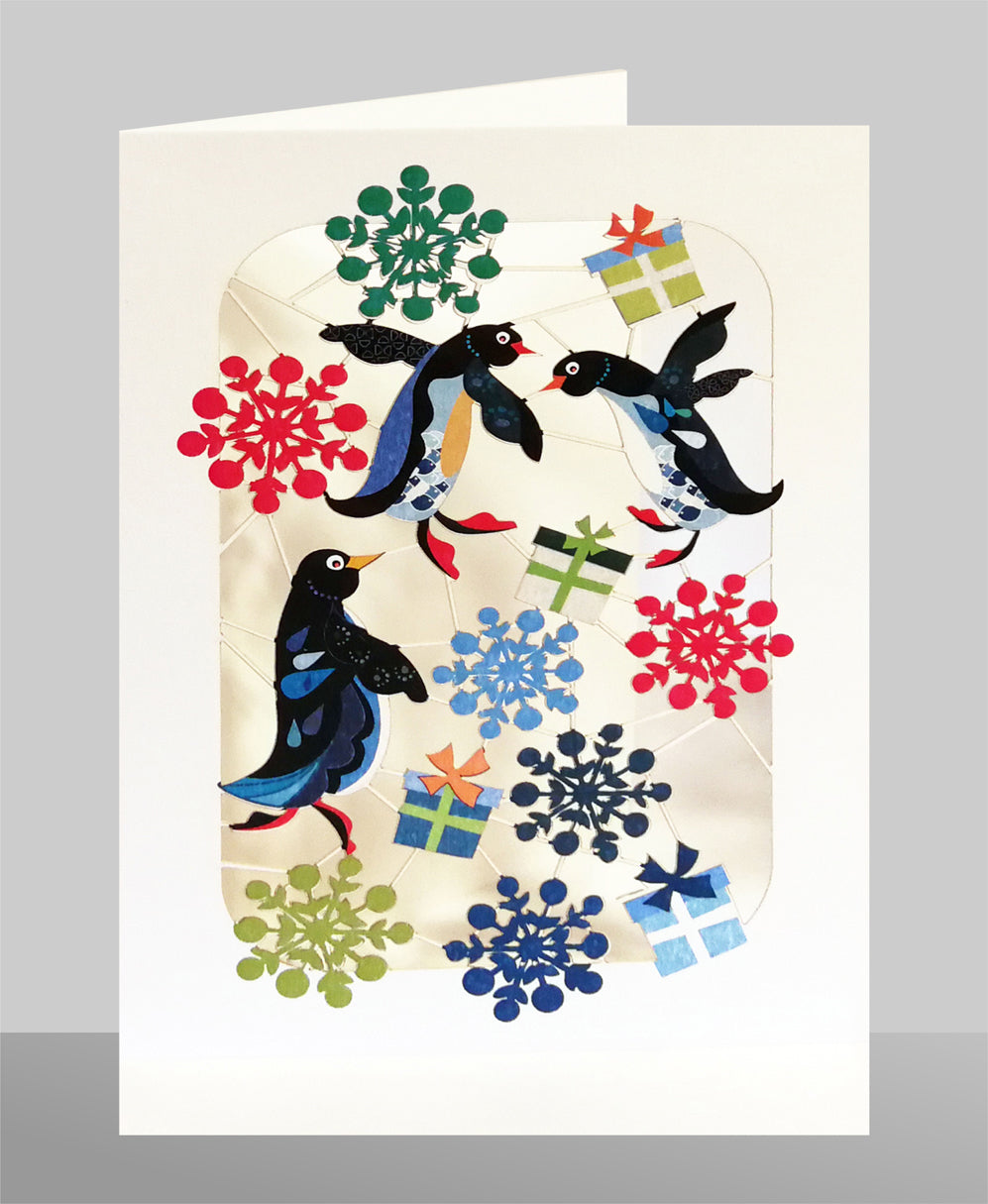 Penguins Playing - Christmas Card - Blank - #XP-050