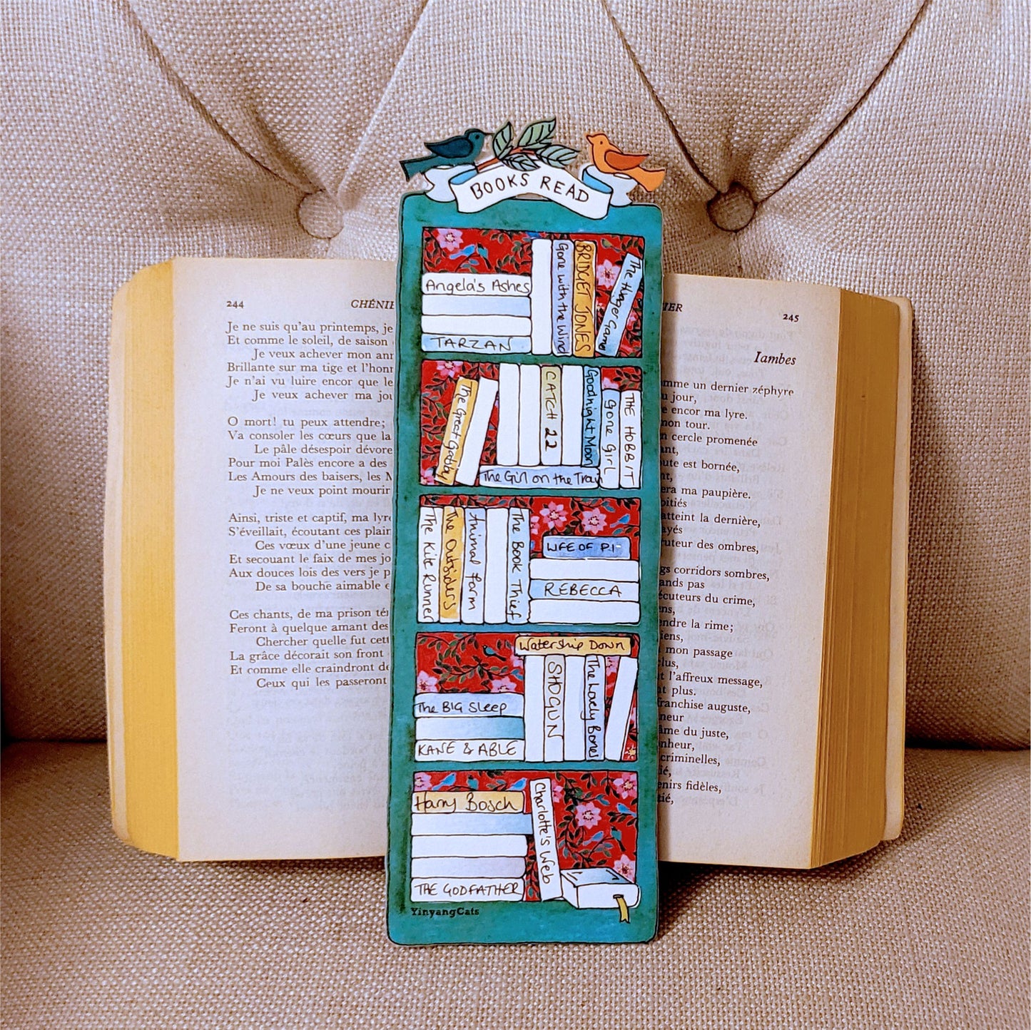 Bookmark Reading Tracker, Bookmark, Bookshelf Tracker - BK001