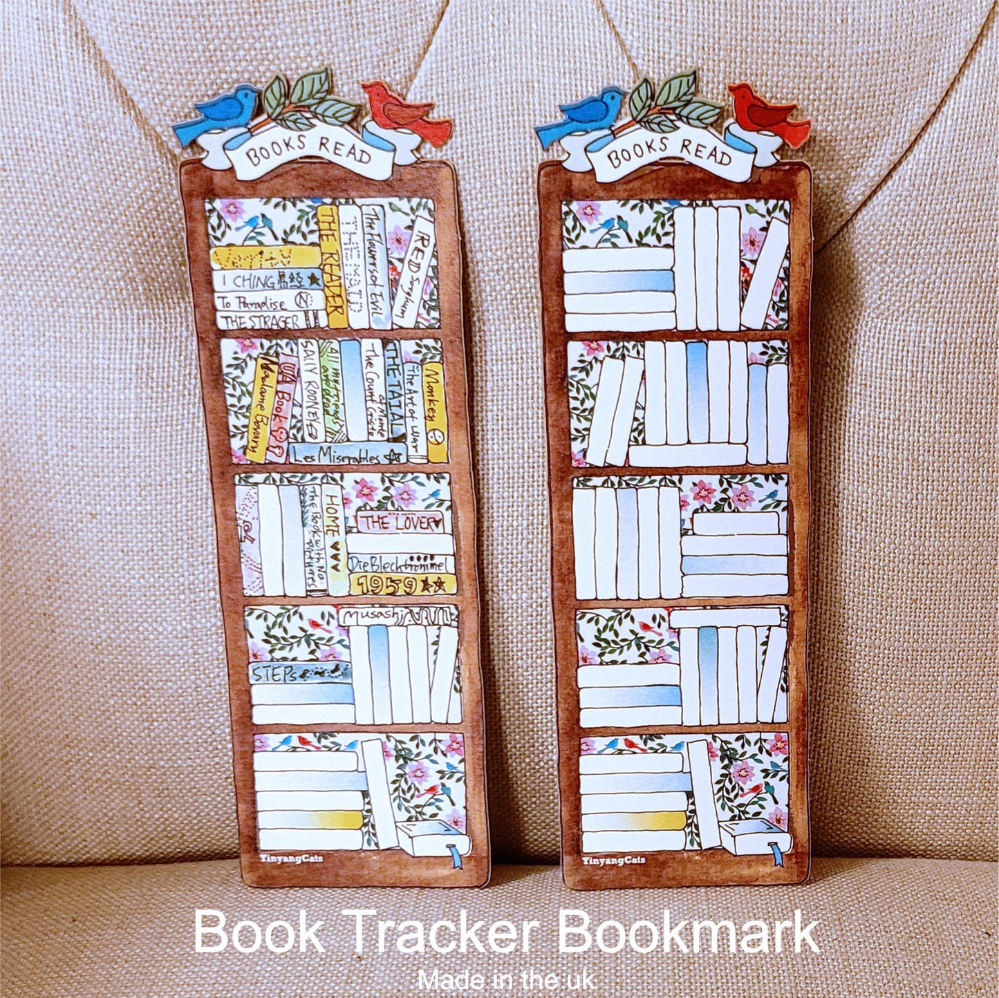 Bookmark Reading Tracker, Bookmark, Bookshelf Tracker - BK002