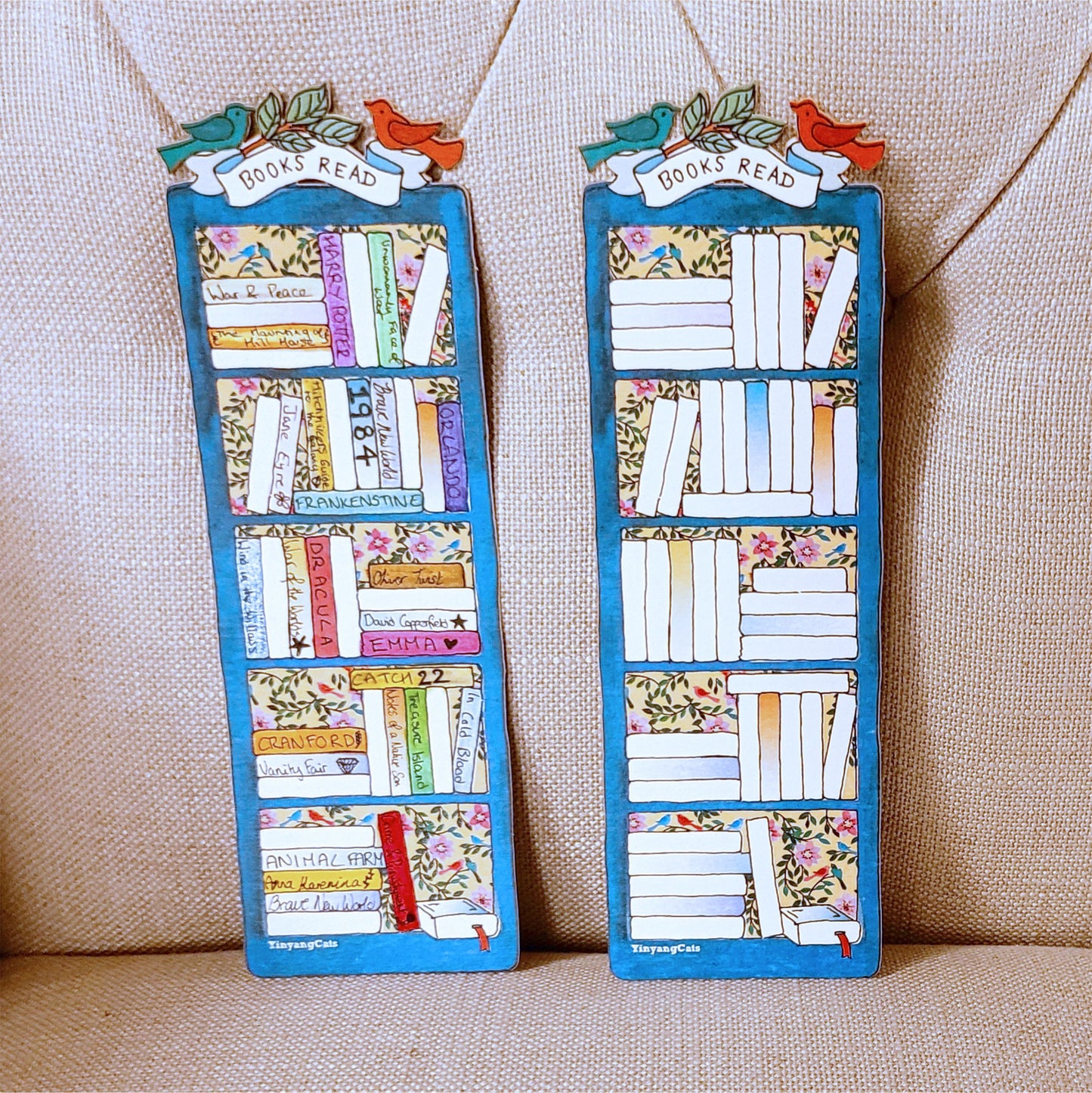 Bookmark Reading Tracker, Bookmark, Bookshelf Tracker - BK003