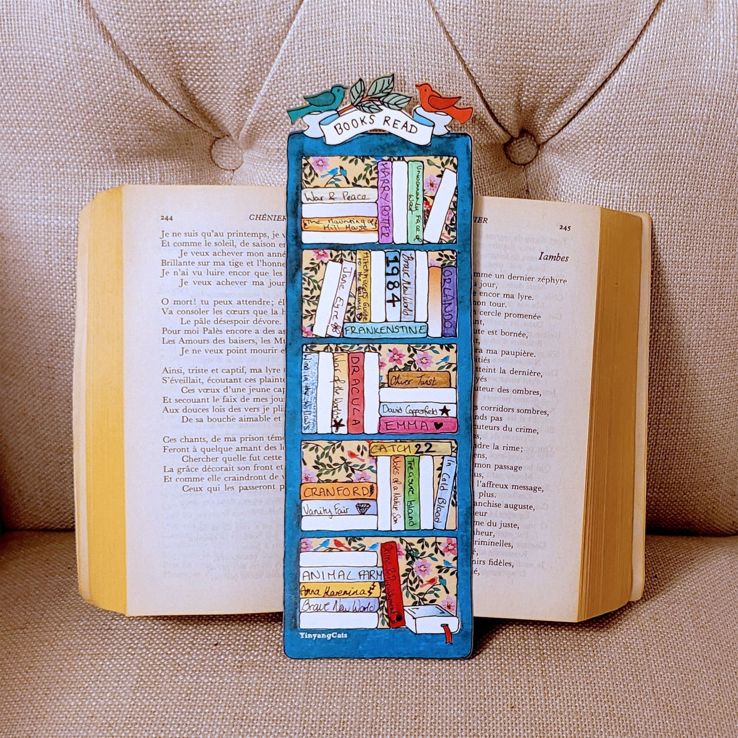 Bookmark Reading Tracker, Bookmark, Bookshelf Tracker - #BK Colour Set x4