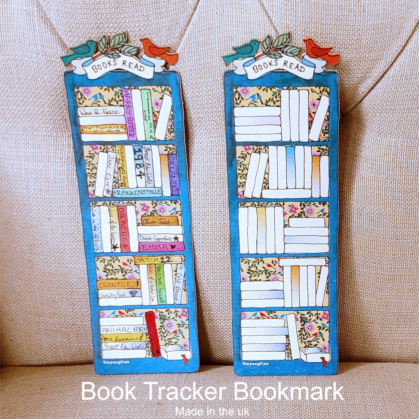 Bookmark Reading Tracker, Bookmark, Bookshelf Tracker - BK003