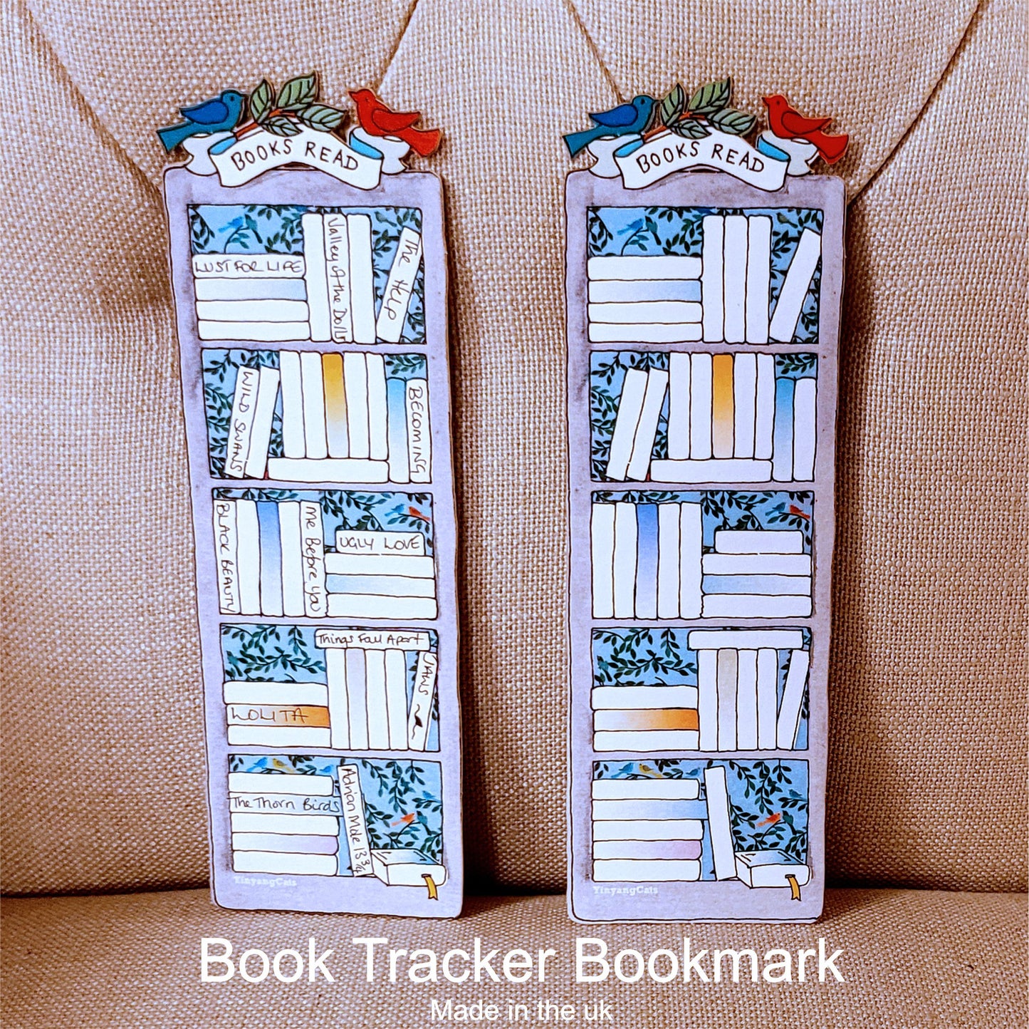 Bookmark Reading Tracker, Bookmark, Bookshelf Tracker -BK004