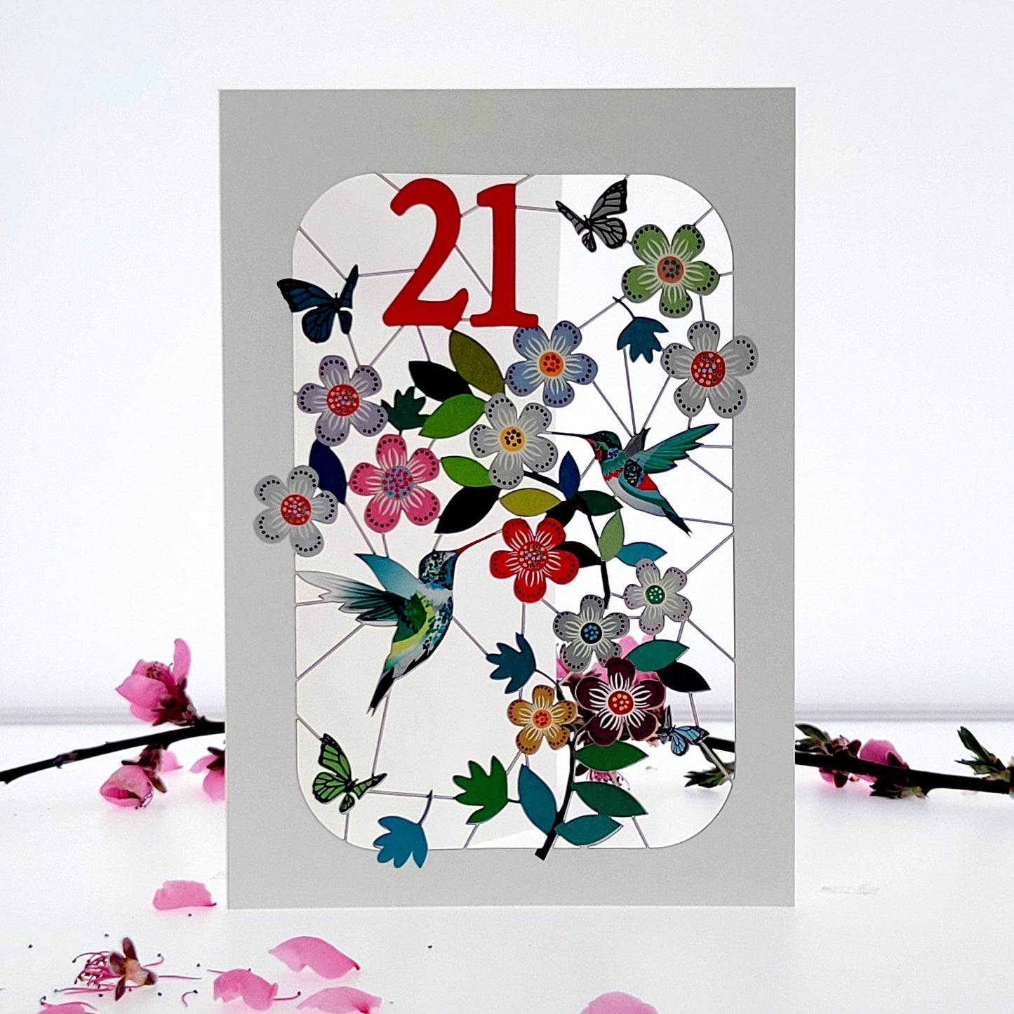 Age 21 Birthday Card, 21st Birthday Card, Humming Bird Card - GF021