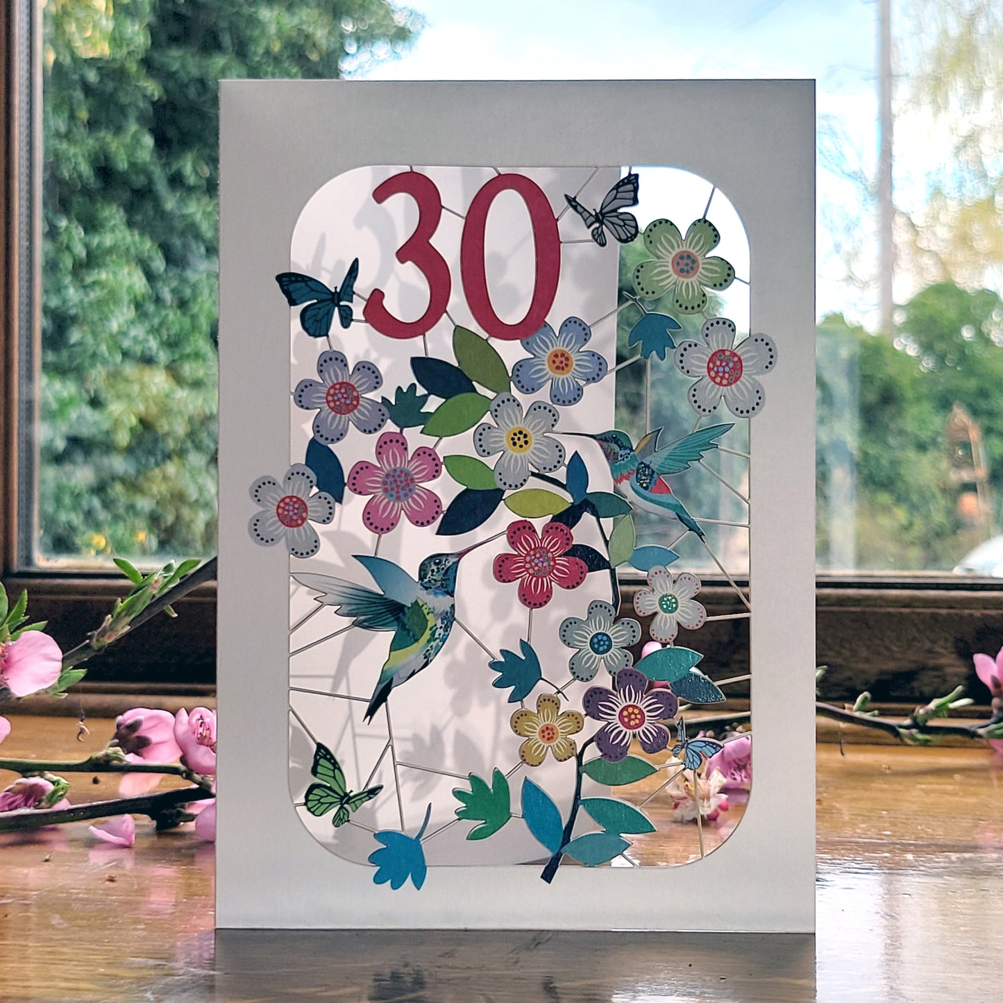 Age 30 Birthday Card, 30th Birthday Card, Humming Bird Card - GF030