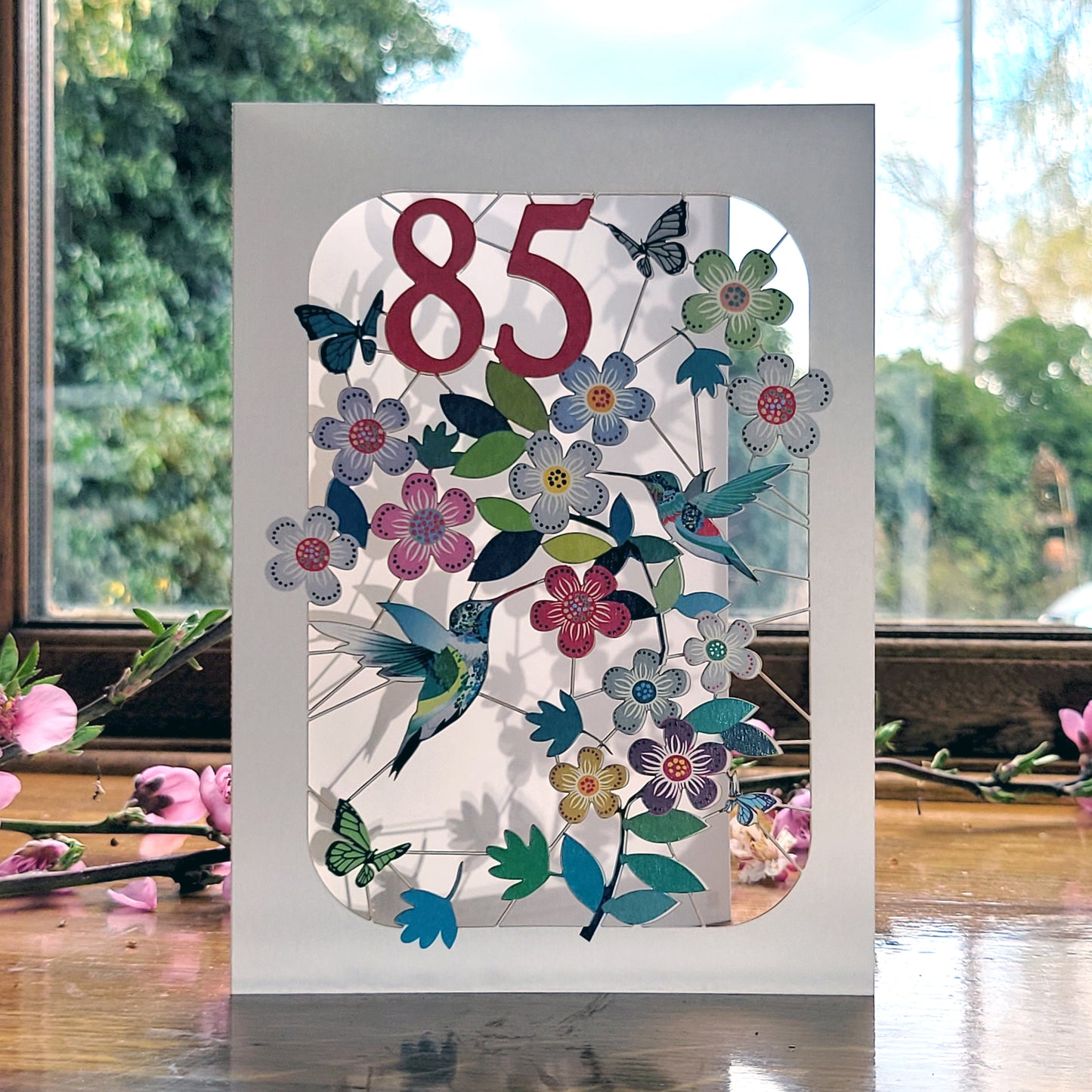 Age 85 Birthday Card, 85th Birthday Card, Humming Bird Card - GF085