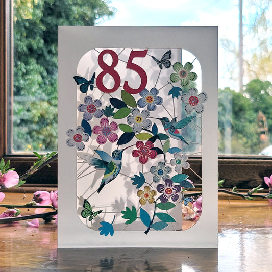 Age 85 Birthday Card, 85th Birthday Card, Humming Bird Card - GF085
