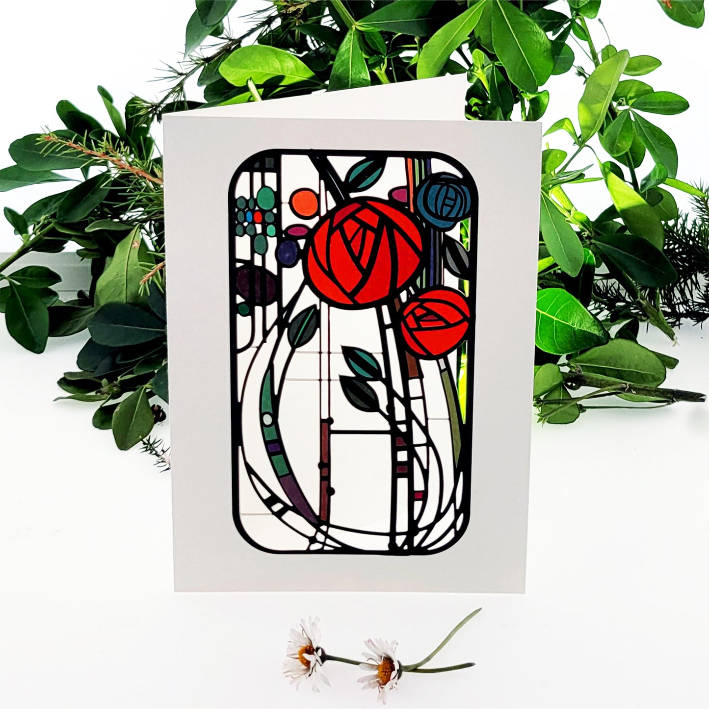 Rose - Blank - Charles Rennie Mackintosh Style Card #MC004