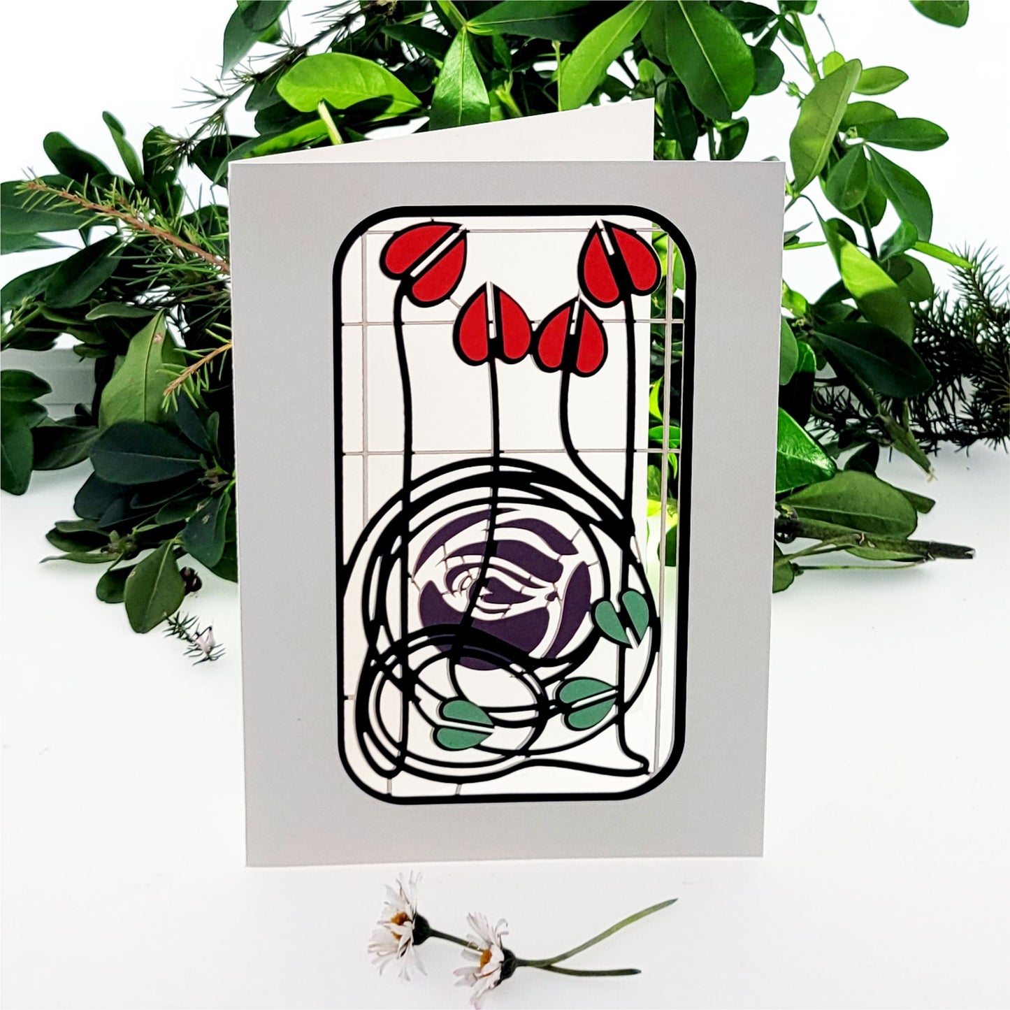 Flowers - Blank - Charles Rennie Mackintosh Style Card - #MC007