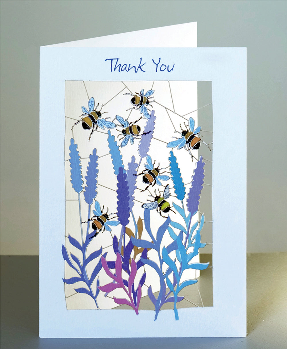 ''Thank You'' - Bees and Lavender - Thank You Card, #PM-151