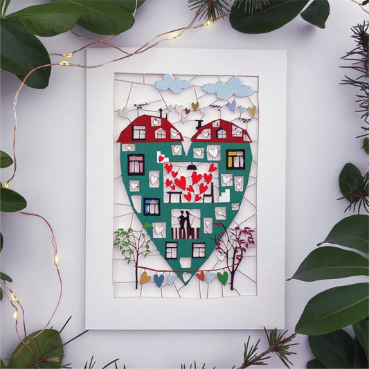 Heart House - Blank - Love/Valentines Card - PM156