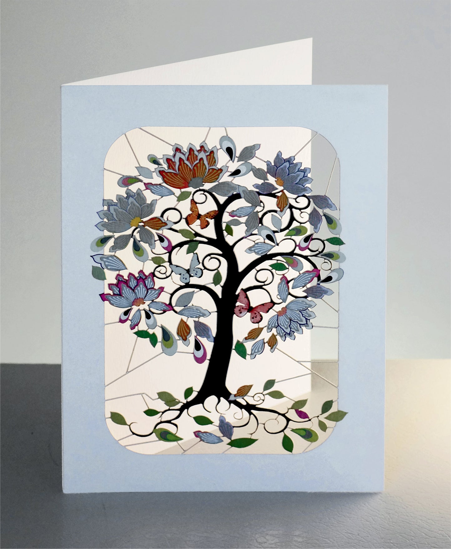 Flower Tree Greetings Card - Blank - Tree Card - PM203
