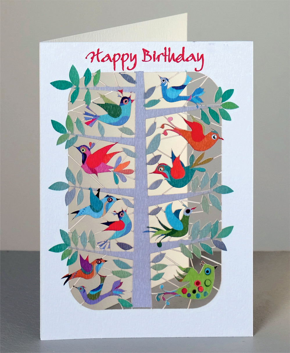 Birds & Tree - ''Happy Birthday'' - Birthday Card - PM213