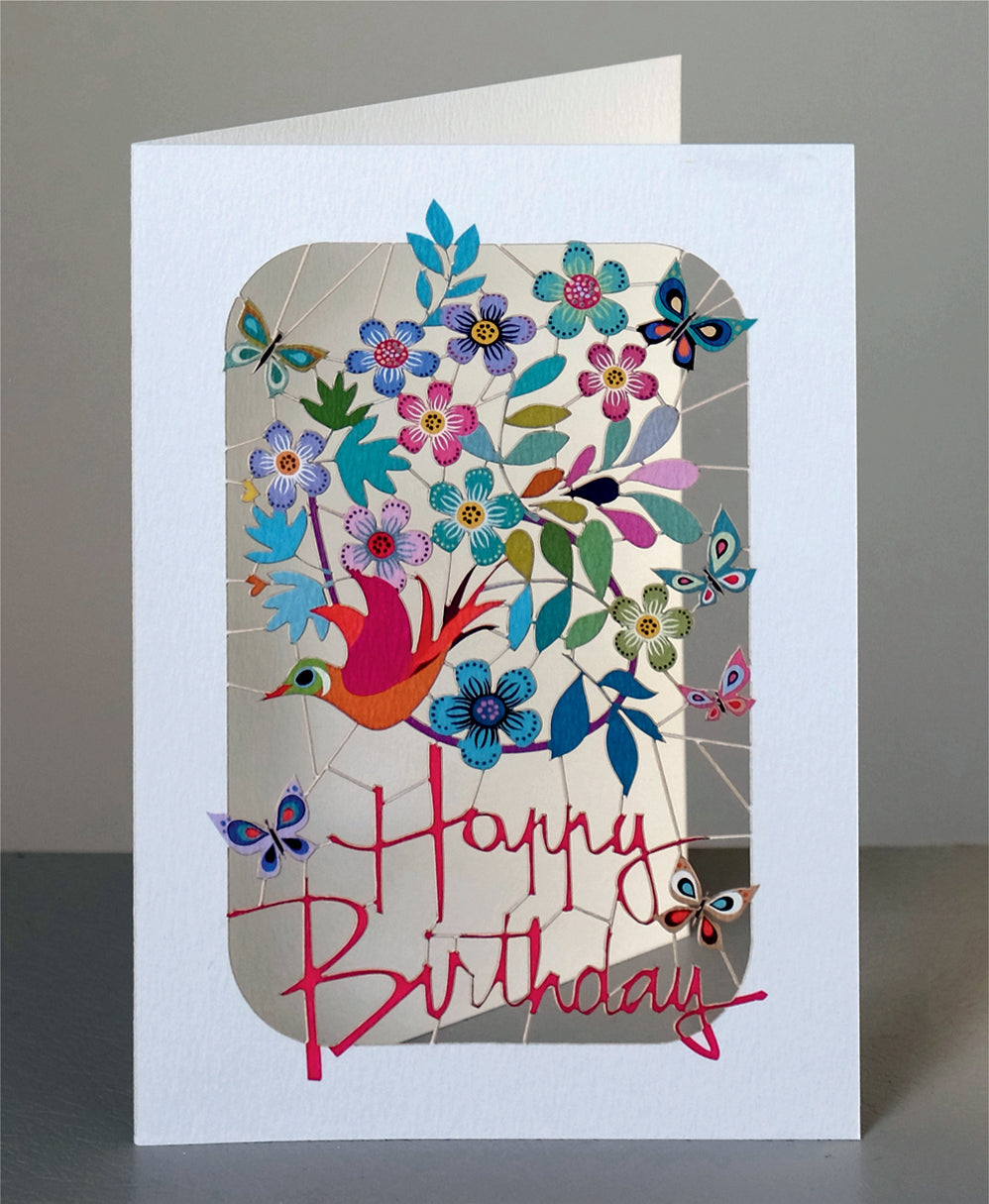 Birds & Butterflies - ''Happy Birthday'' - Birthday Card - PM225