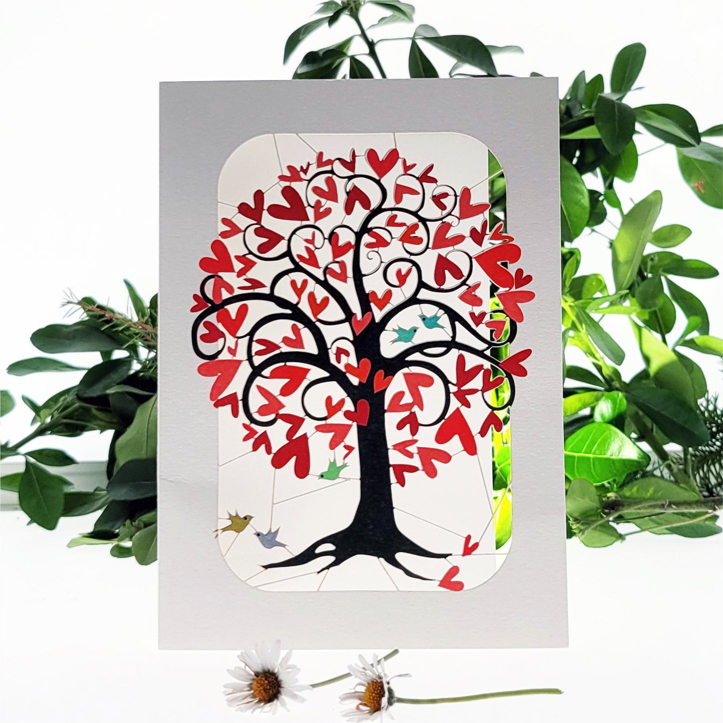 Curly Heart Tree - Blank - Love/Valentines Card - PM245