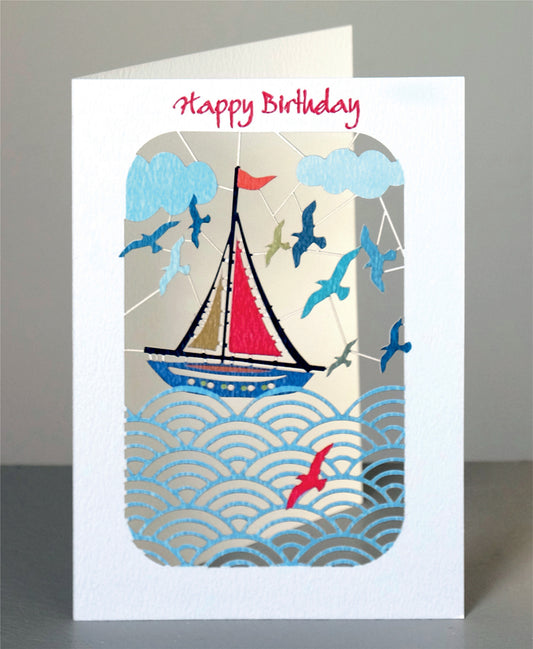 Sailing Boat - ''Happy Birthday'' -Sailing Card - Birthday Card - PM266