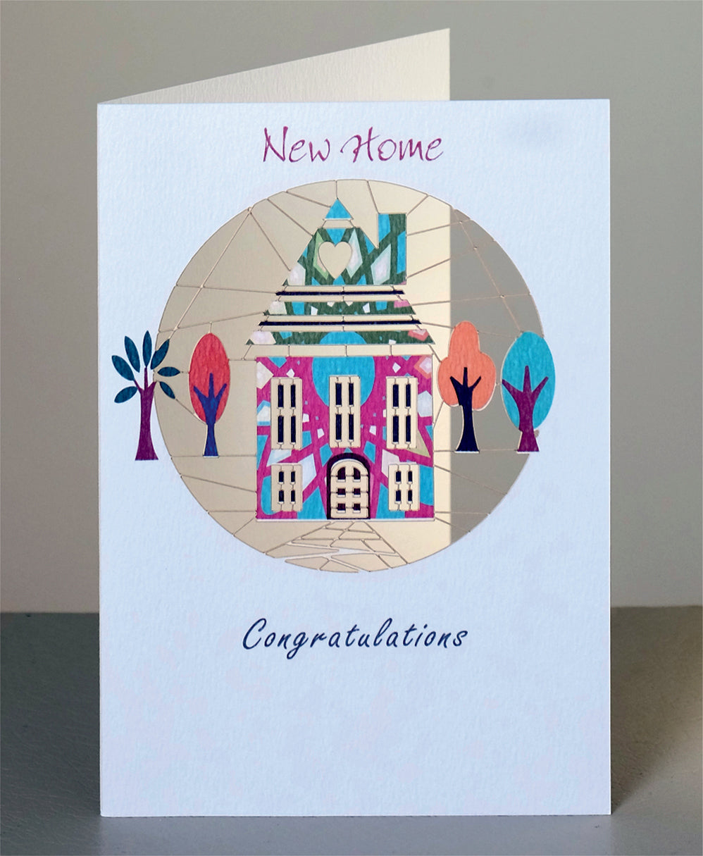 ''New Home - Congratulations'' Card, House & Birds - PM660