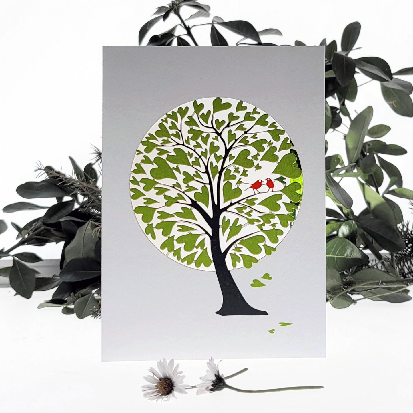 Green Heart Tree - Blank - Love/Valentines Card - PM740
