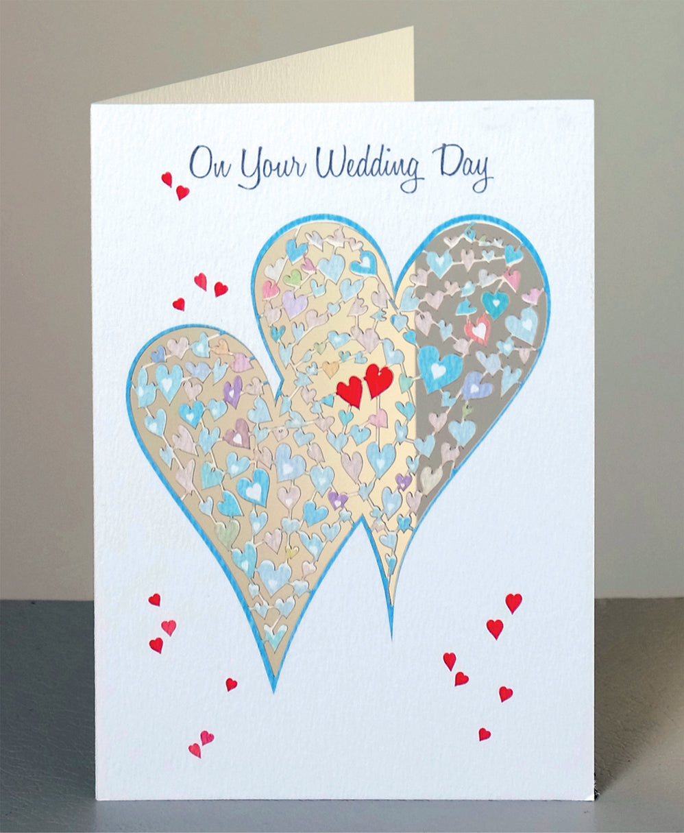 ''On Your Wedding Day'' Two Hearts - Wedding Card #PM877