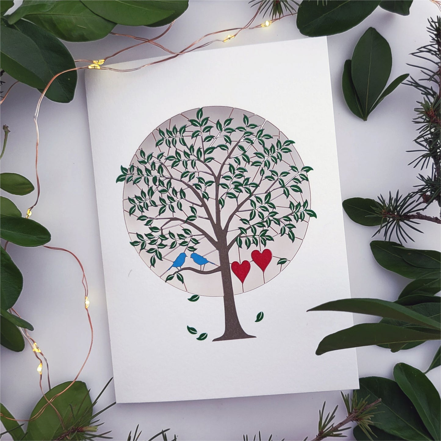 Love Birds in Tree - Blank - Love/Valentines Card - PM909