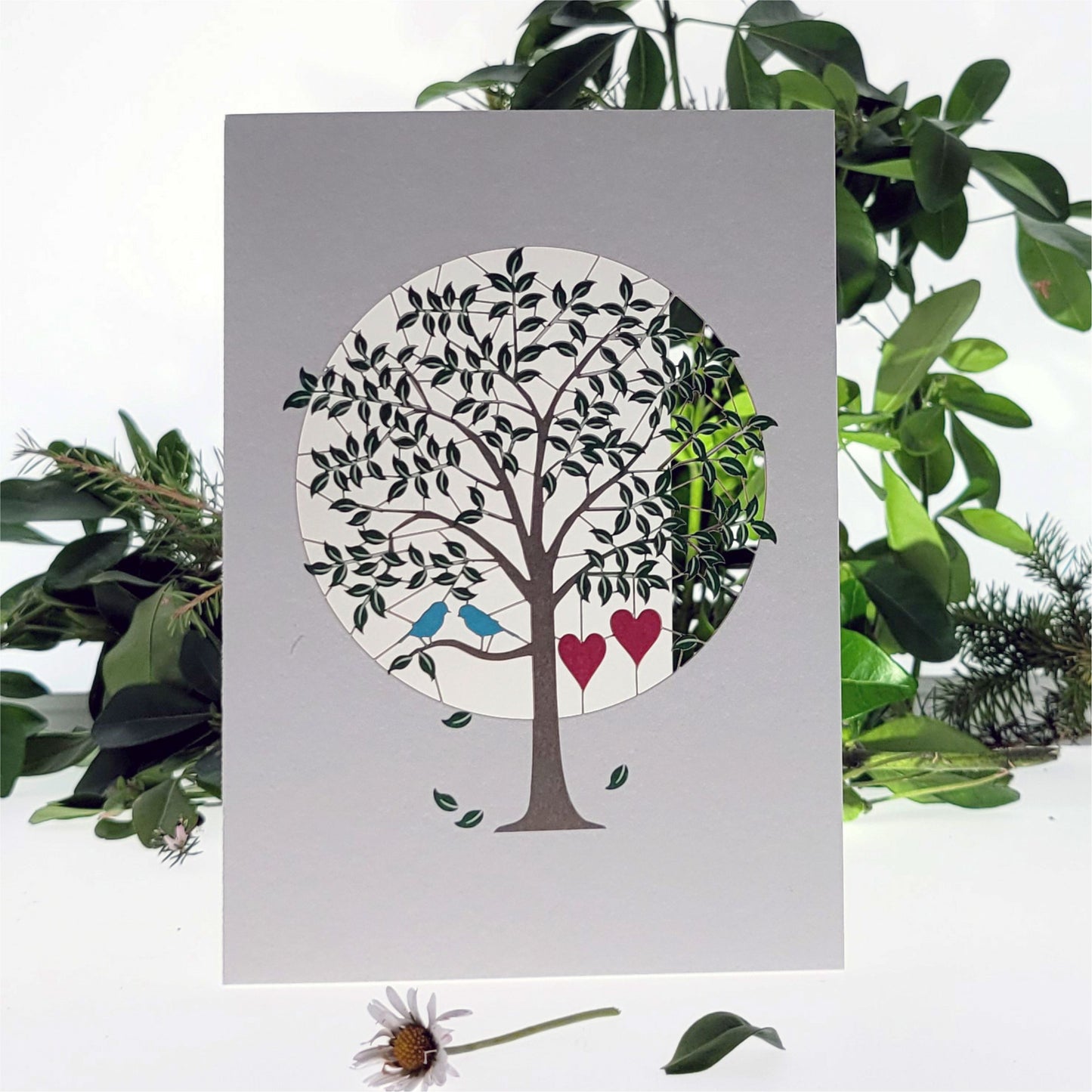 Love Birds in Tree - Blank - Love/Valentines Card - PM909