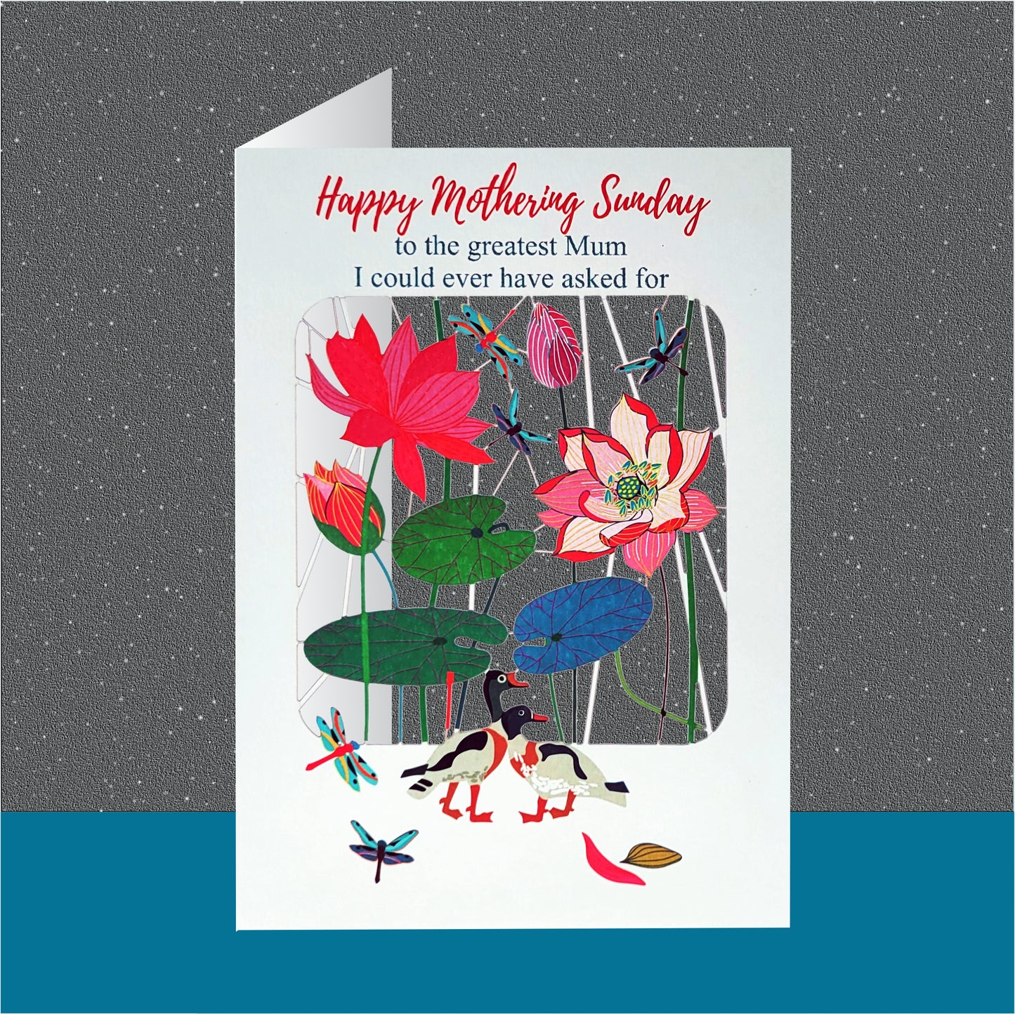 Lilies & Ducks - ''Happy Mothering Sunday'' - Mother's Day Card - PMM 021