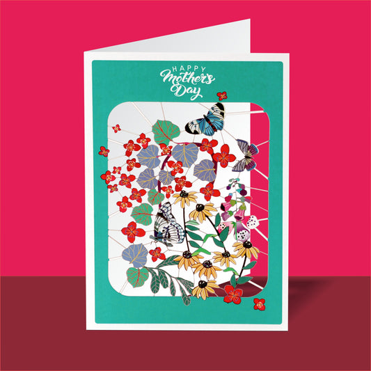 Flowers & Butterflies - ''Happy Mother's Day'' - Mother's Day Card - PMM 304