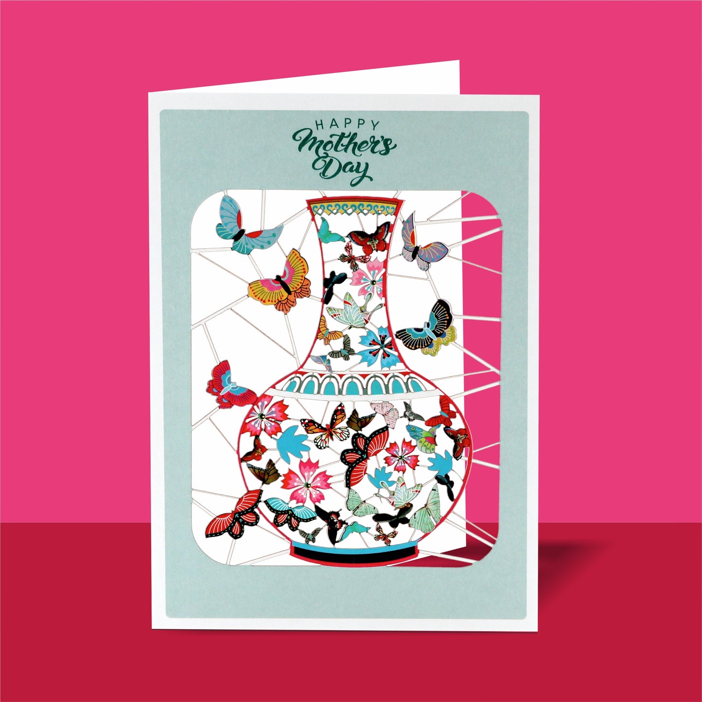 Vase/Butterflies - ''Happy Mother's Day'' - Mother's Day Card - PMM 305