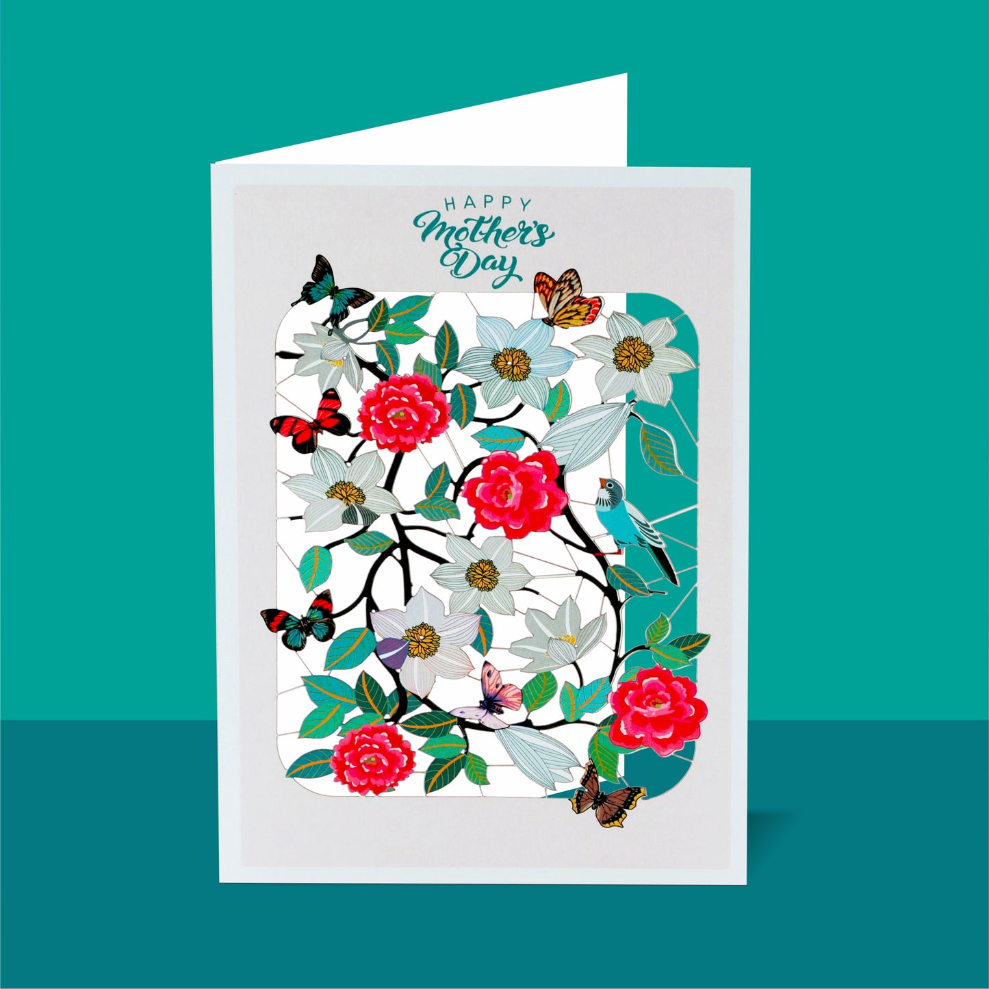 Bird & Flowers - ''Happy Mother's Day'' - Mother's Day Card - PMM 306