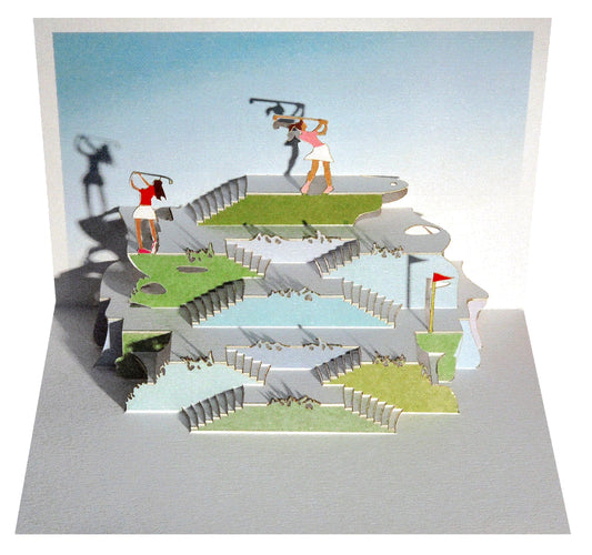 Pop Up - Blank - Ladies Golf Card - 3d Card, Birthday Card, Pop Up Card - #POP-079
