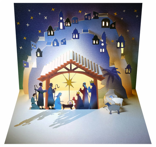 Nativity Scene - Christmas Card - 3d Card, Pop Up Card - Blank - #POP-107