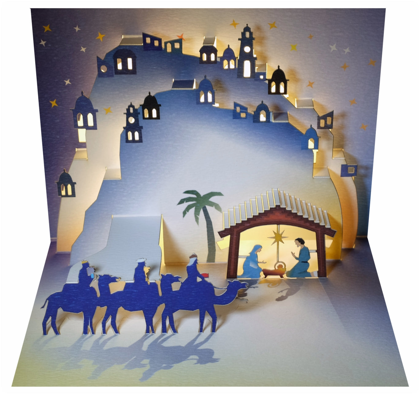 Nativity Scene - Three Wise Men - Christmas Card - 3d Card, Pop Up Card - Blank - #POP-109