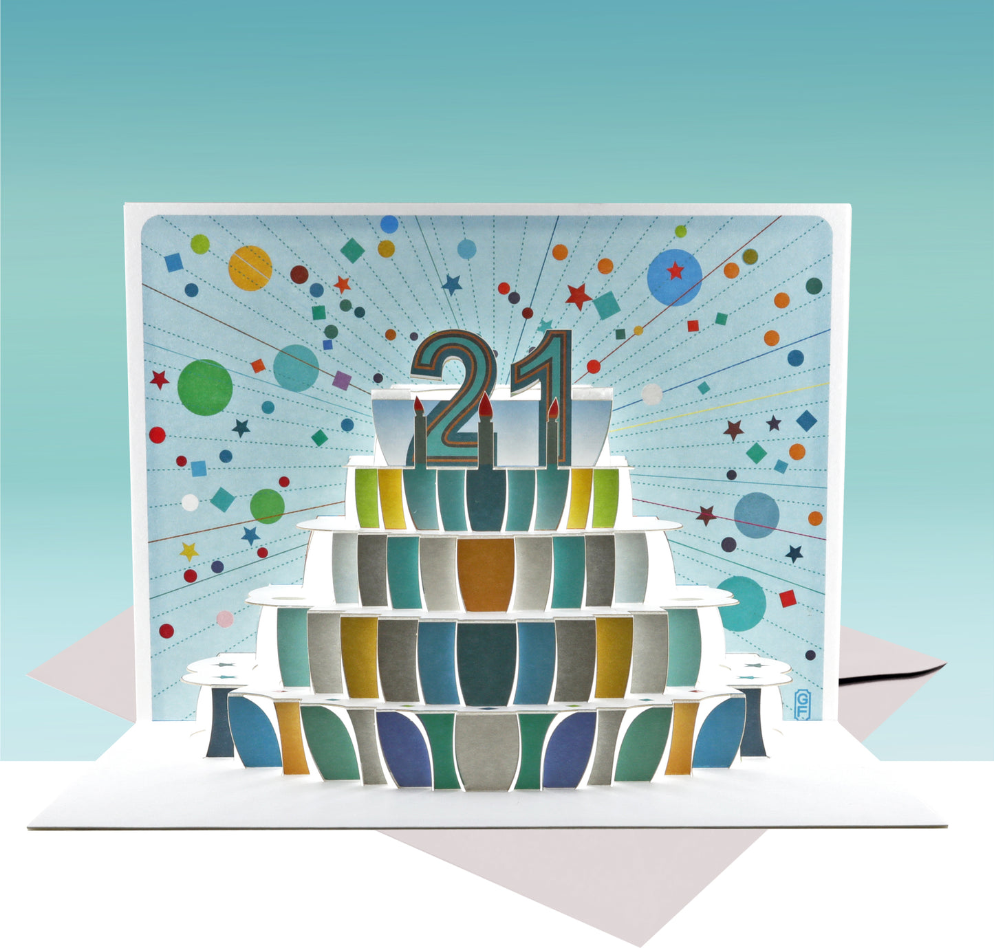 Age 21 Birthday Card, 21st Birthday Card, Cake Birthday Card, Pop Up Card. #POP-146 (AGE21)