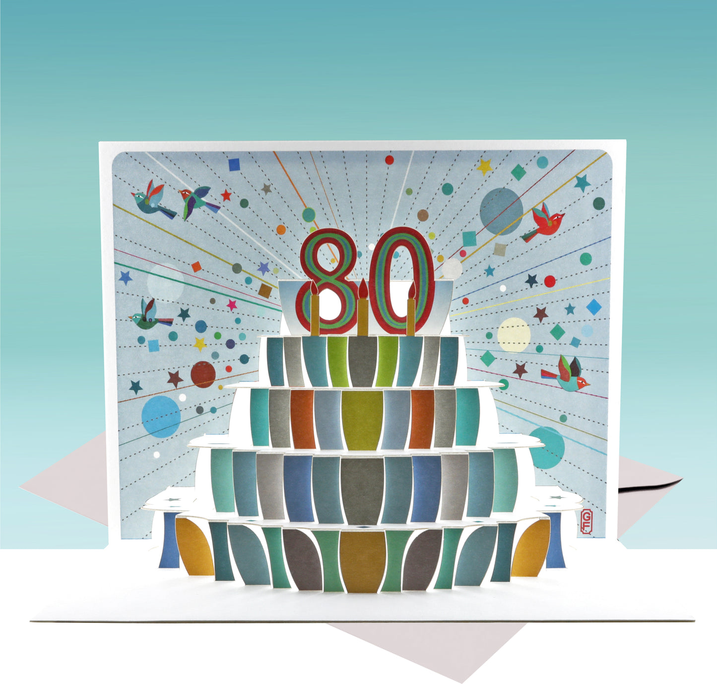 Age 80 Birthday Card, 80th Birthday Card, Cake Birthday Card, Pop Up Card. #POP-154 (AGE80)